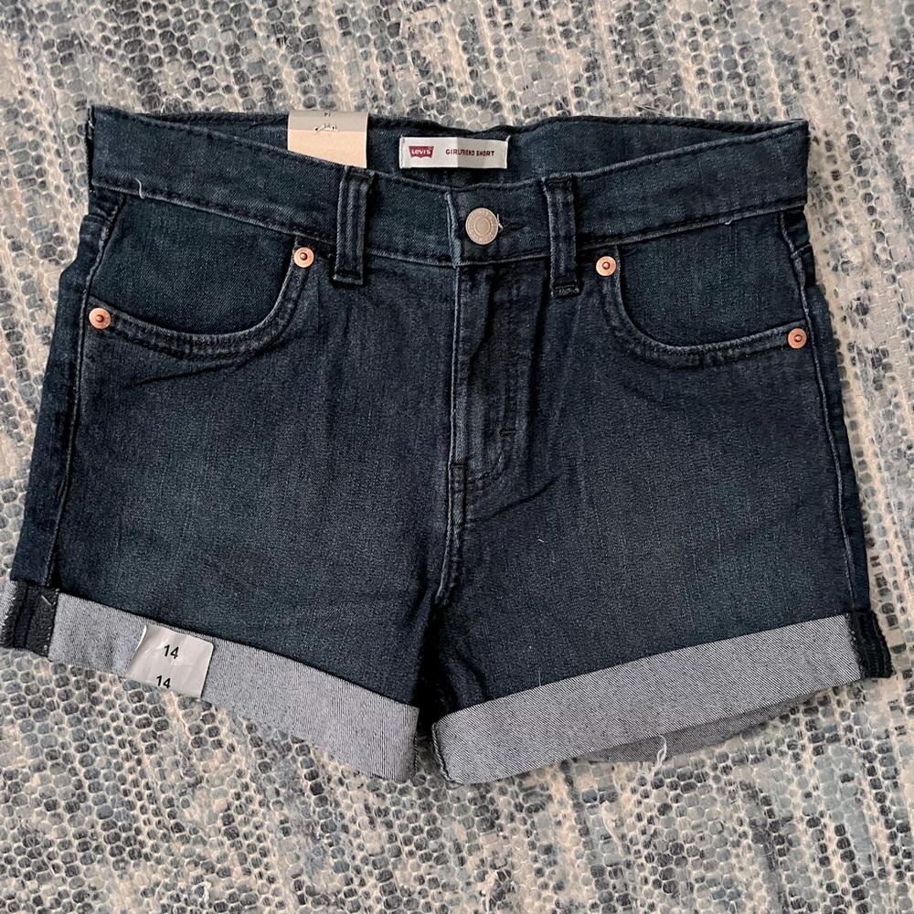 NWT Girls Levi’s Denim Girlfriend Shorts Size 14